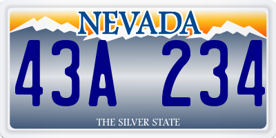 NV license plate 43A234