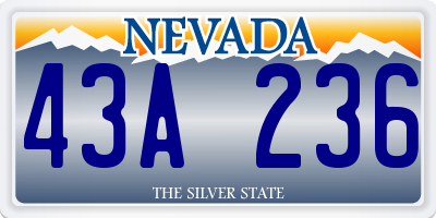 NV license plate 43A236