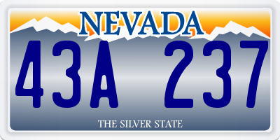 NV license plate 43A237