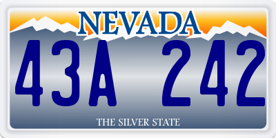 NV license plate 43A242