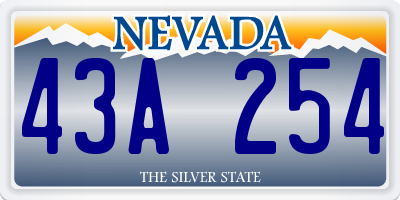 NV license plate 43A254