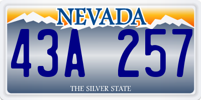 NV license plate 43A257