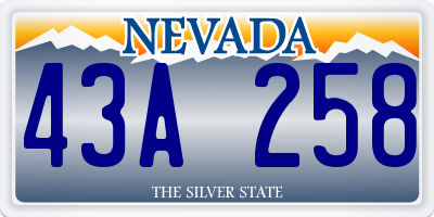 NV license plate 43A258