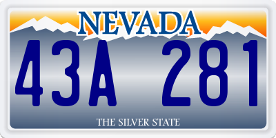 NV license plate 43A281