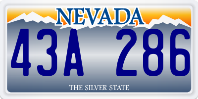 NV license plate 43A286