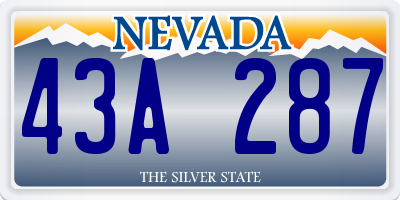 NV license plate 43A287