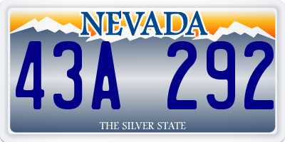 NV license plate 43A292