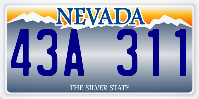 NV license plate 43A311