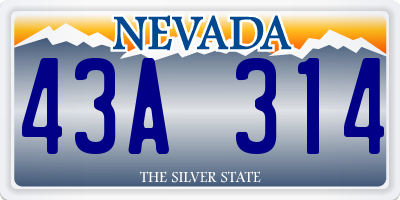 NV license plate 43A314