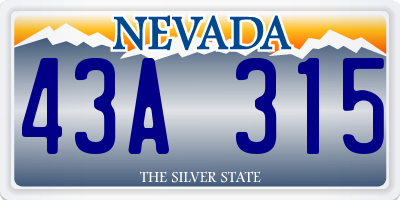 NV license plate 43A315