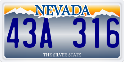 NV license plate 43A316