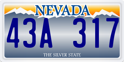 NV license plate 43A317