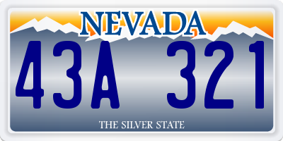 NV license plate 43A321