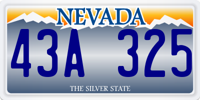 NV license plate 43A325