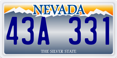 NV license plate 43A331