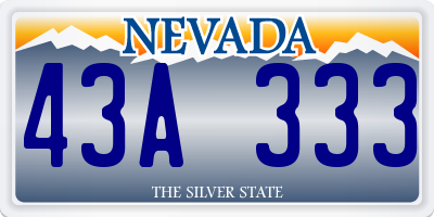 NV license plate 43A333