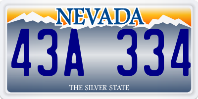 NV license plate 43A334