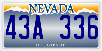 NV license plate 43A336