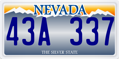 NV license plate 43A337