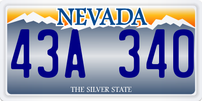 NV license plate 43A340