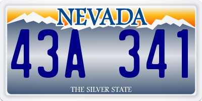 NV license plate 43A341