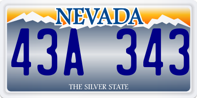 NV license plate 43A343