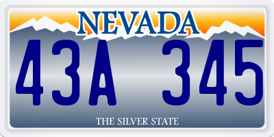NV license plate 43A345