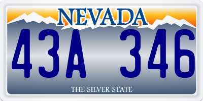 NV license plate 43A346