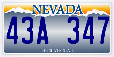 NV license plate 43A347