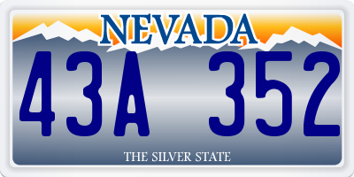 NV license plate 43A352