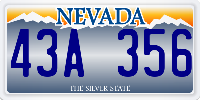NV license plate 43A356