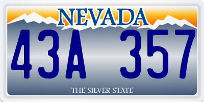 NV license plate 43A357