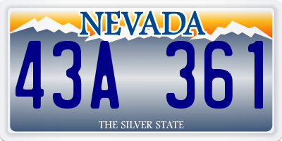NV license plate 43A361