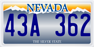NV license plate 43A362