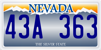 NV license plate 43A363