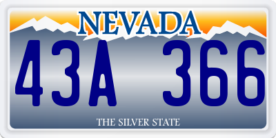 NV license plate 43A366