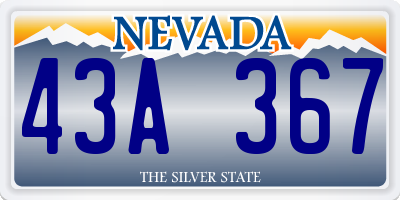 NV license plate 43A367