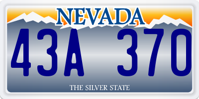 NV license plate 43A370