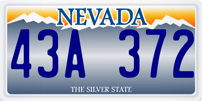 NV license plate 43A372