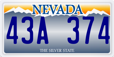 NV license plate 43A374