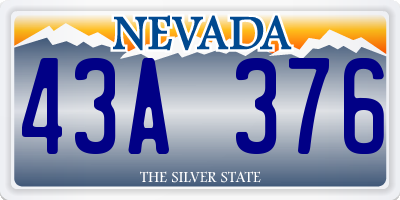 NV license plate 43A376