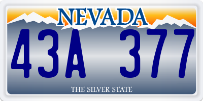 NV license plate 43A377