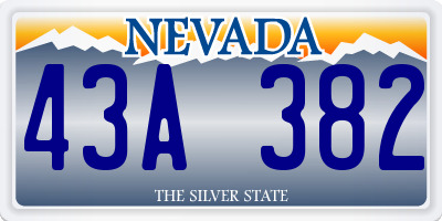 NV license plate 43A382