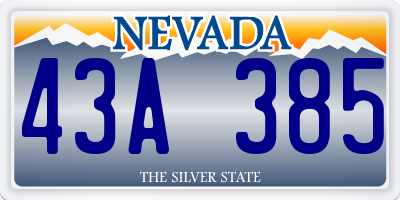 NV license plate 43A385