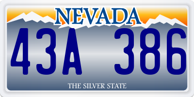 NV license plate 43A386