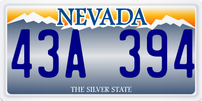 NV license plate 43A394