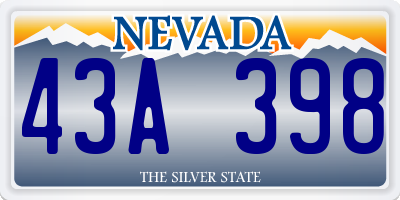 NV license plate 43A398