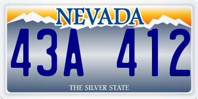 NV license plate 43A412