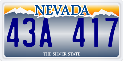 NV license plate 43A417