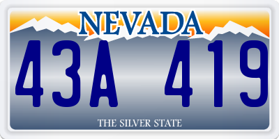 NV license plate 43A419
